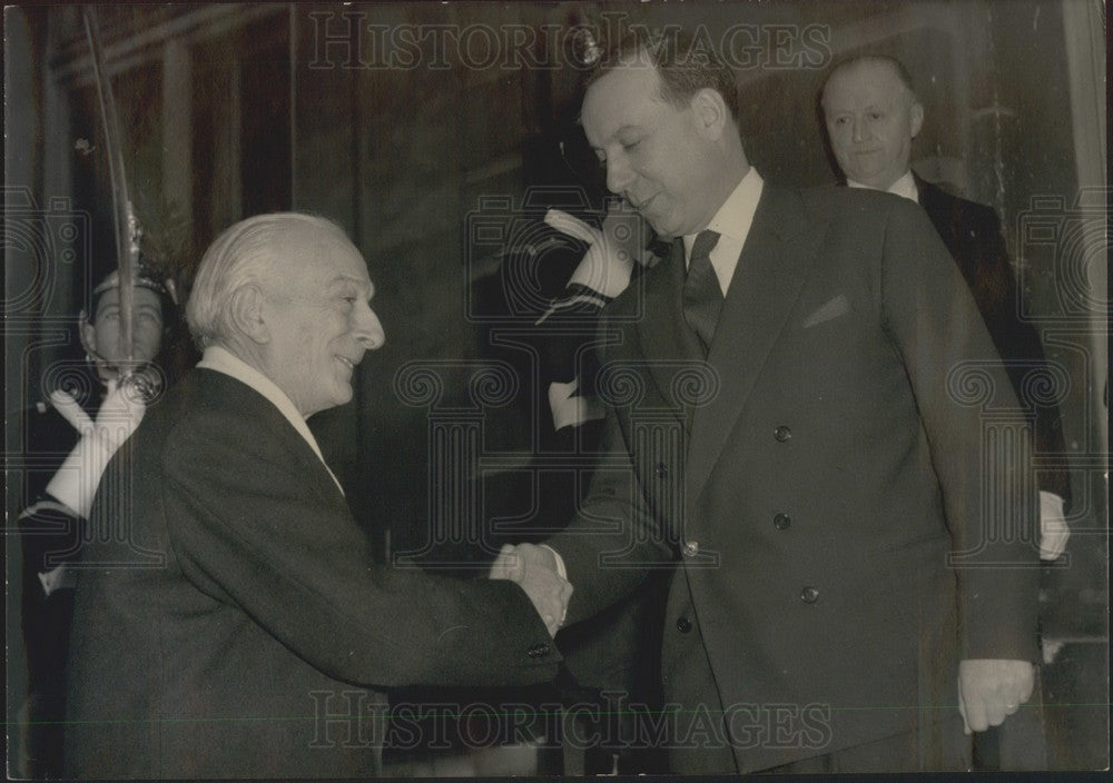 Press Photo Italian Prime Minister Segni and French Prime Minister Debre - Historic Images