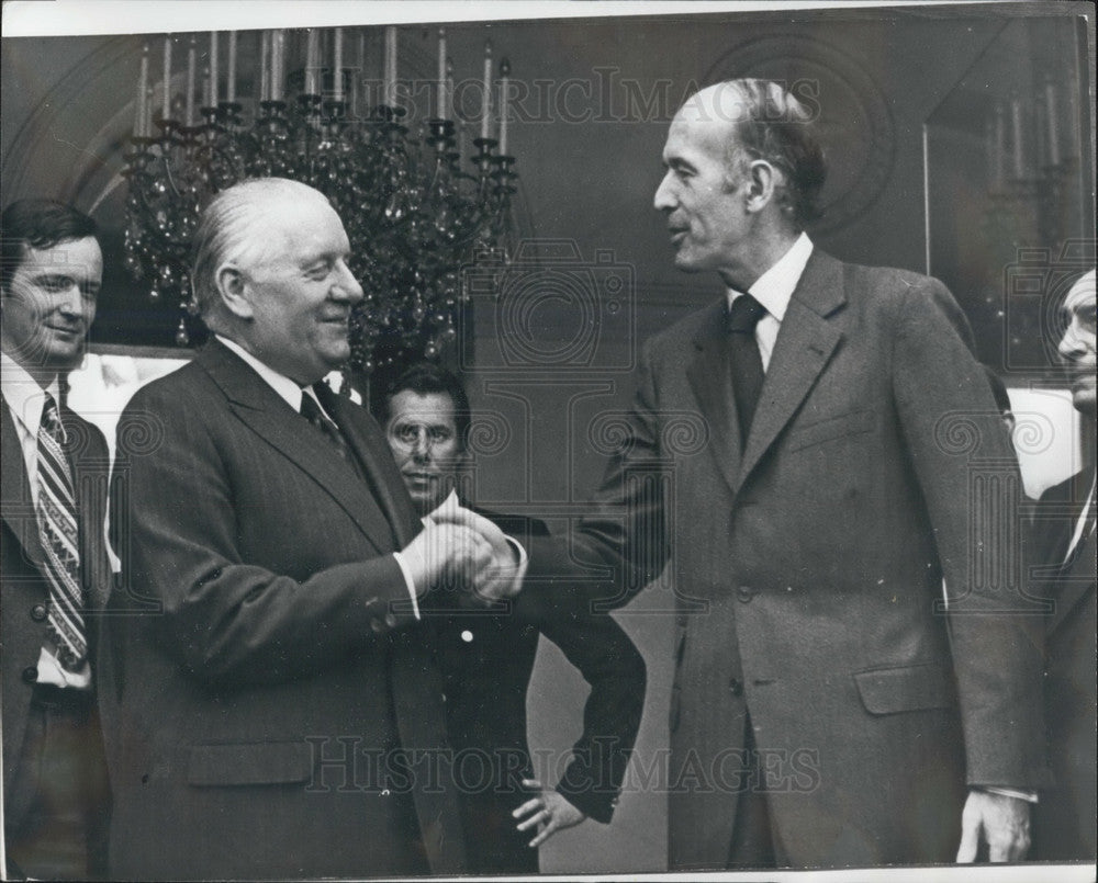 1974, French President Valery Giscard D'Estaing &Alain Poher - Historic Images