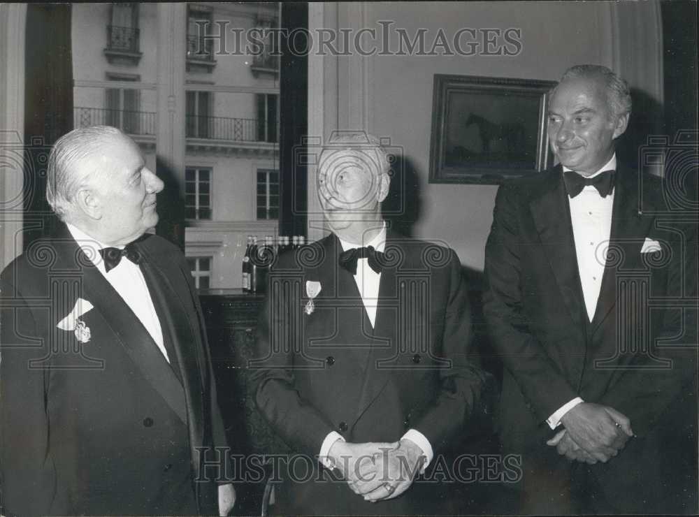 1980 Alain Poher, Duke De Castries, & Hartman, Jockey Club, Paris - Historic Images