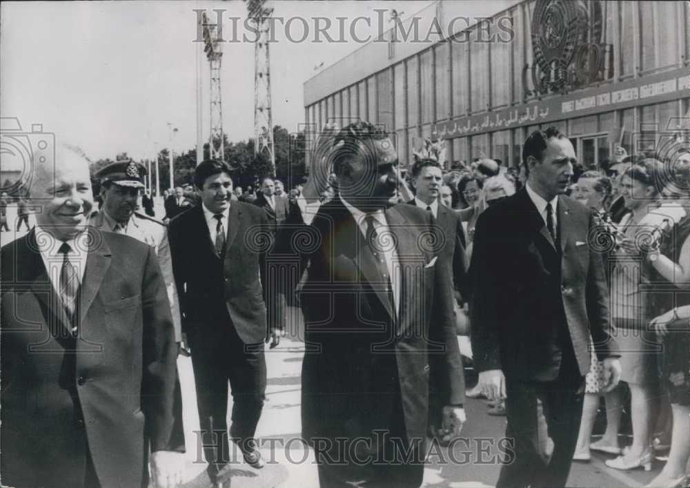 1970 Press Photo Nikolai Podgorny and Egypt's President Gamal Nasser in Moscow - Historic Images