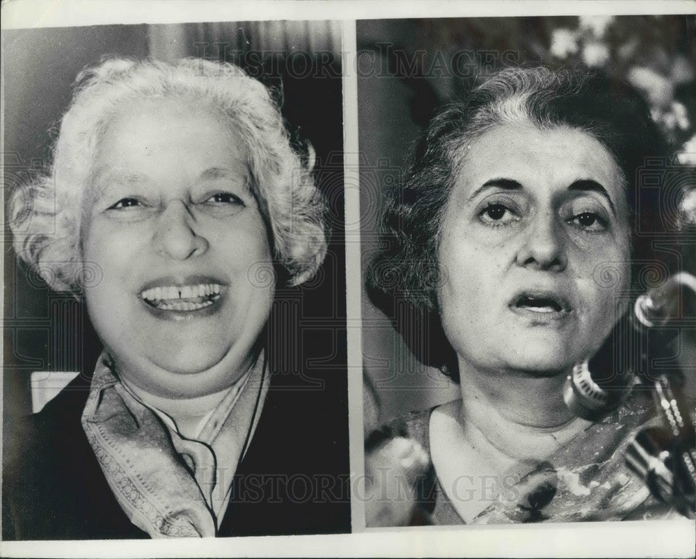 1977 Mrs Vijaya Lakshmi Pandit &  Mrs Indira  Gandhi - Historic Images