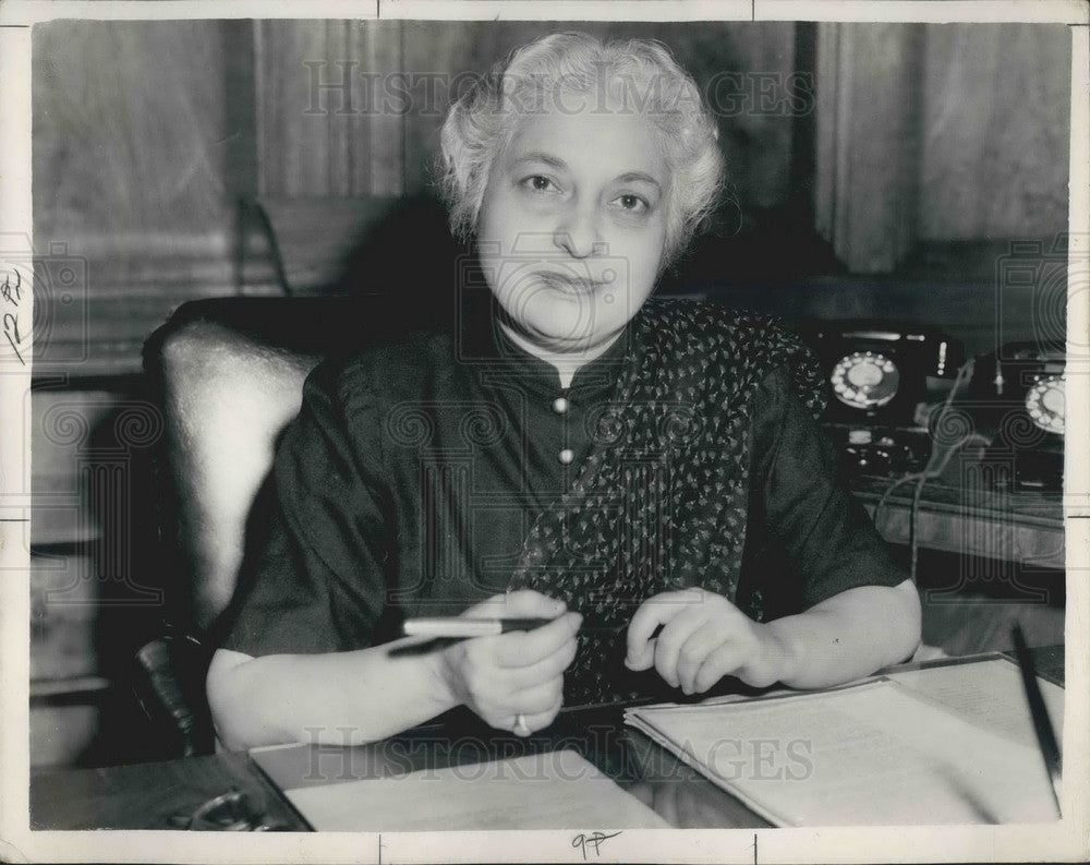 1955  India's High Commissioner,Mrs. Vijaya Lakshmi Pandit - Historic Images