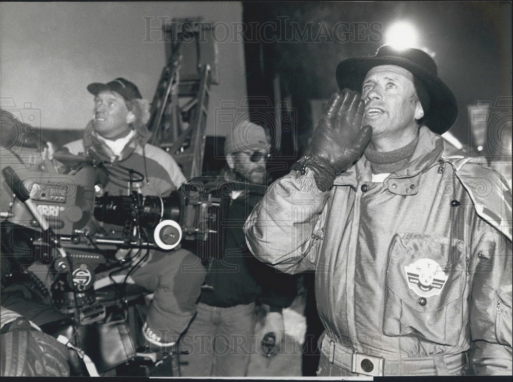 1990, Director Willy Bogner During Filming Of Fire, Ice and Dynamite - Historic Images