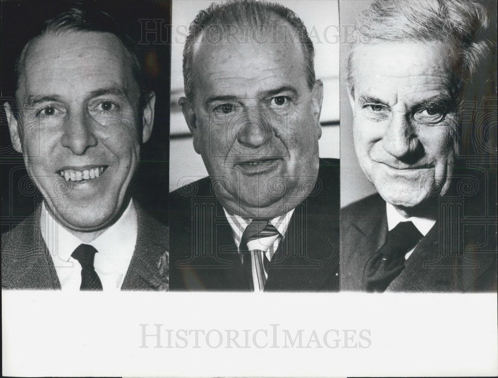 1973, Swiss Ministers, Hans Peter Tschudi,Nello Celio,Roger Bonvin, - Historic Images
