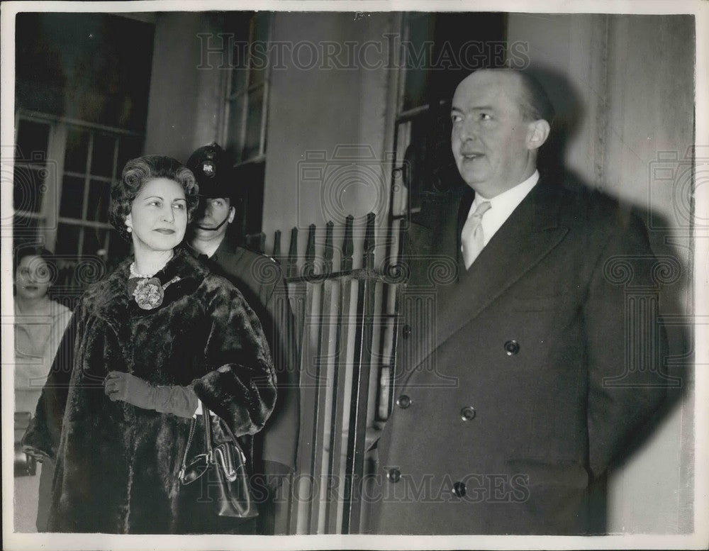 1958 Mr. Peter Thorneycroft and his wife  - Historic Images