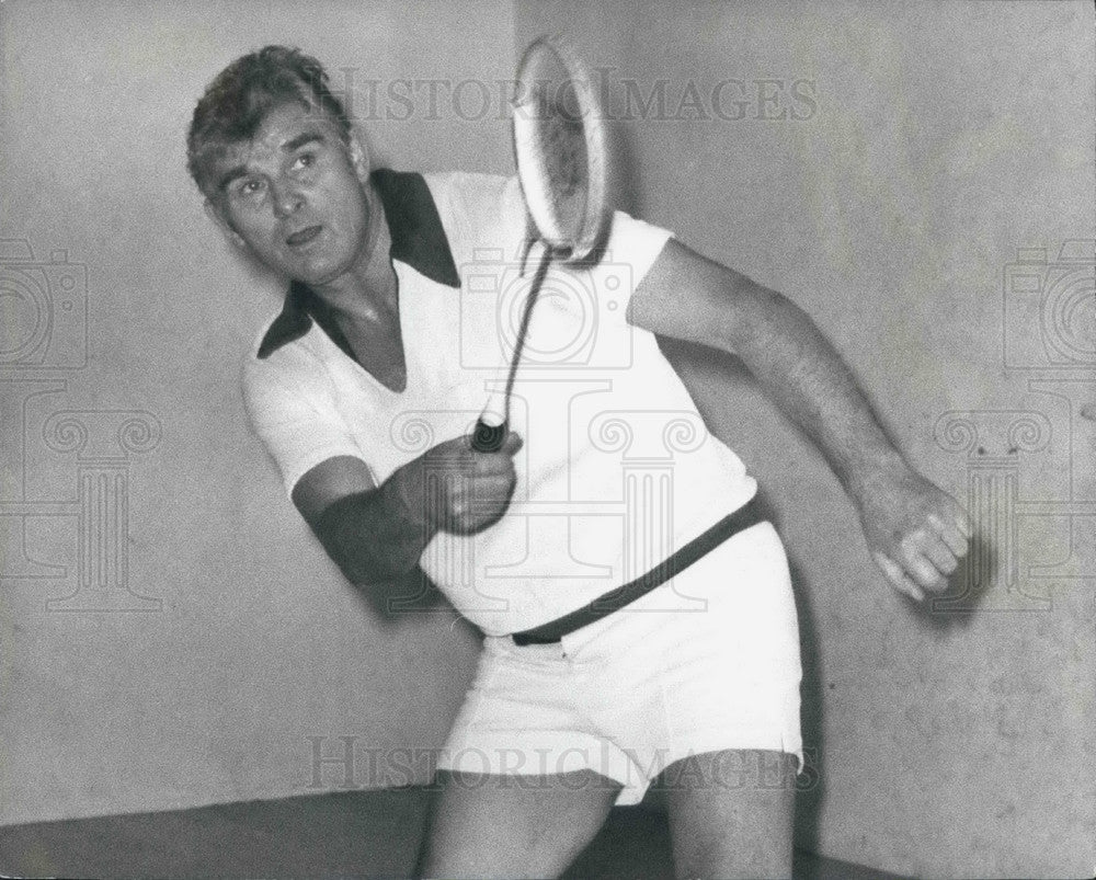 1970 Steel Union Leader Bill Sirs Plays Squash During Break In Talks - Historic Images