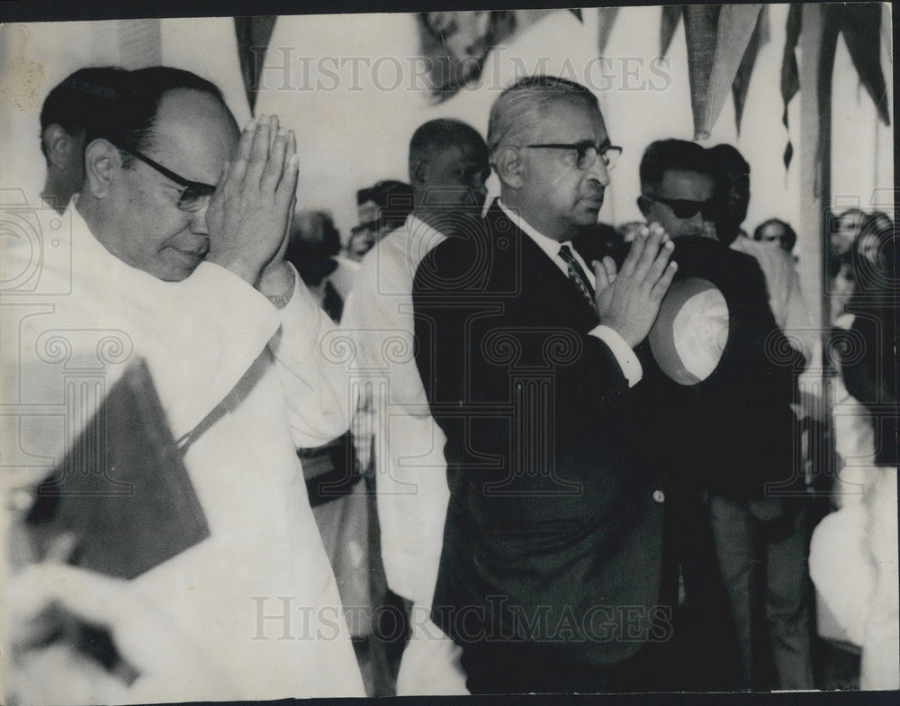 1967 Press Photo Ceylonese PM, Mr. Dudley Senanayake&amp; Wm Gopallawa - Historic Images