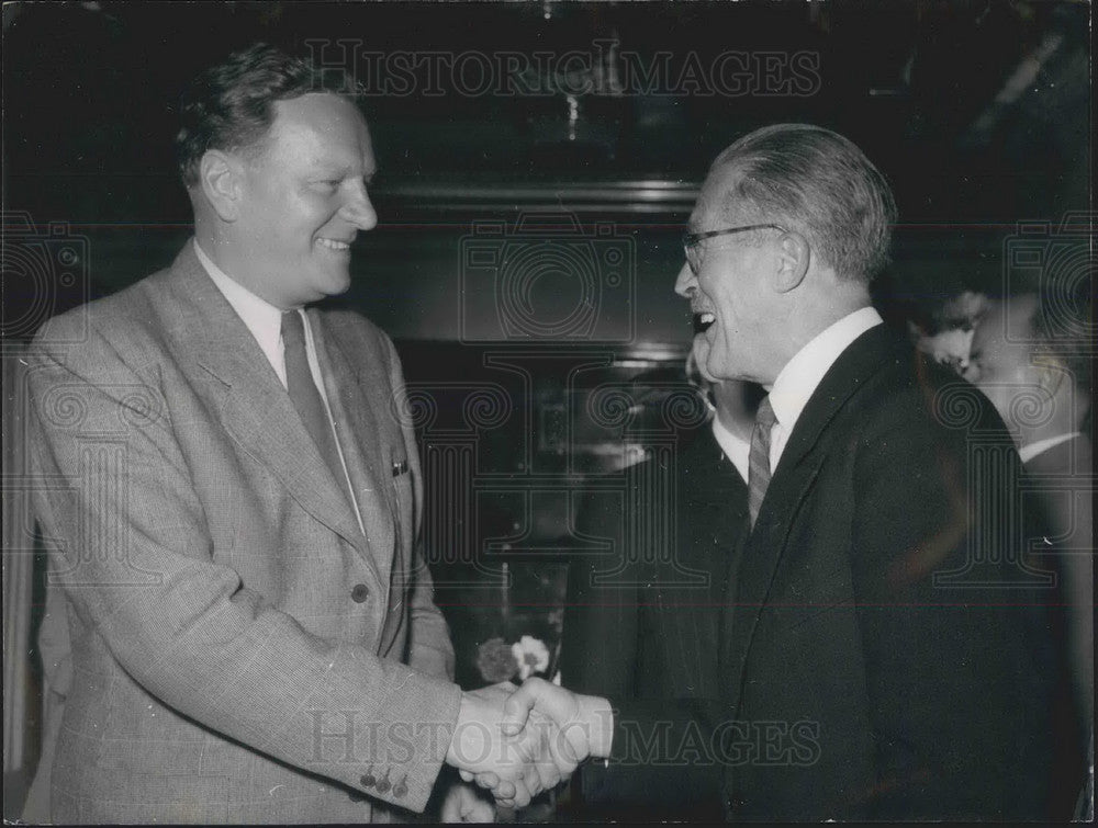 1953 Press Photo American Secretary of State Dr Gruber, Baron Philip vpn Brand-Historic Images