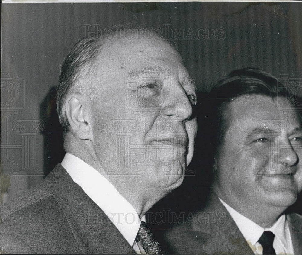 1960, American Minister of the Army Bruckner with Minister Strauss - Historic Images