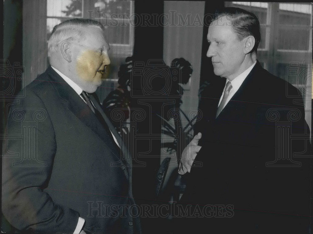 1957 Russia Ambassador Smirnow, German Minister of Economics Erhard - Historic Images