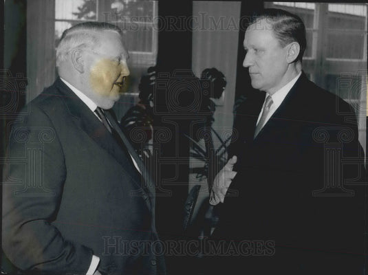 1957 Russia Ambassador Smirnow, German Minister of Economics Erhard - Historic Images