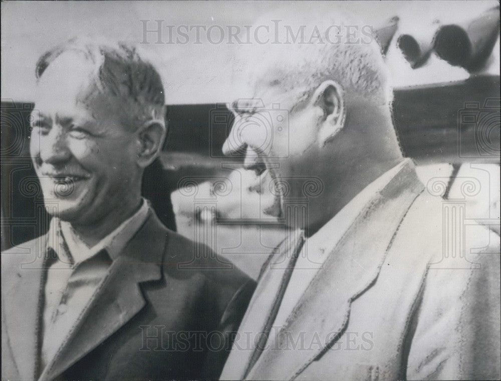 Press Photo Mikhail Sholokhov Soviet Minister Nikita Khrushchev - KSB06287-Historic Images