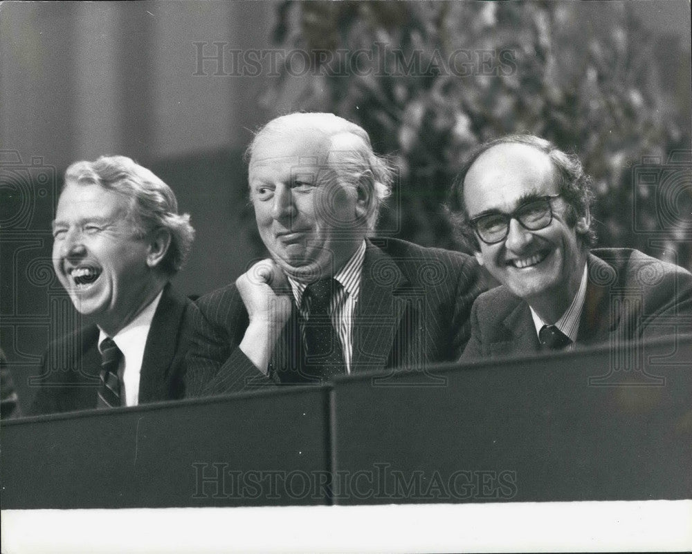 1980, three ministers Walker Prior Nott conference lighter moment - Historic Images