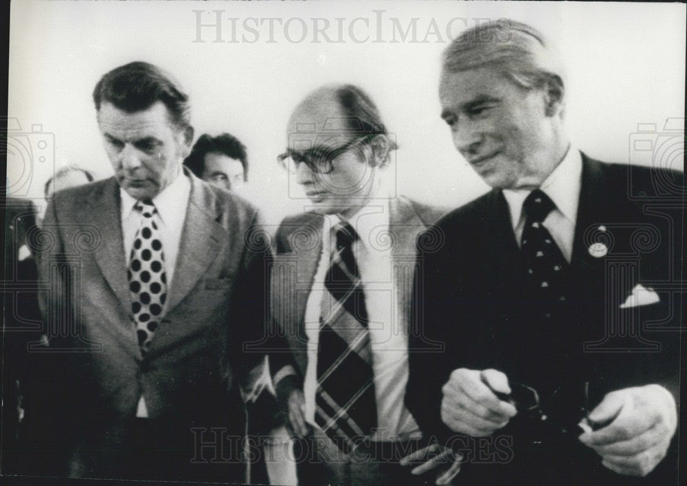 1976 Press Photo Sweden leaders Falldin Per Ahlmark Gosta Bohman interview-Historic Images