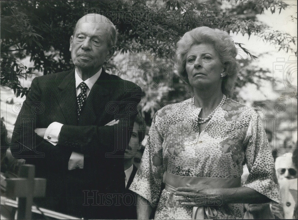 1973 Press Photo Prince Franz Josef II of Liechtenstein and wife Gina - Historic Images