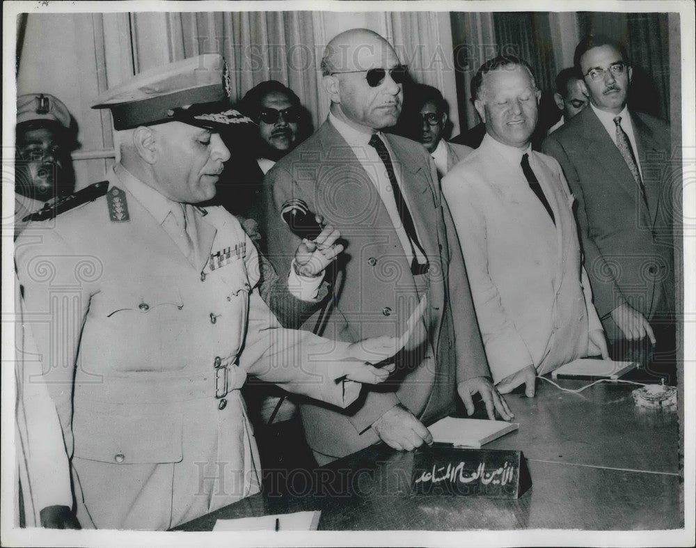 1959 Press Photo General Aly Amer  & Arab League Ceremony in Cairo - Historic Images