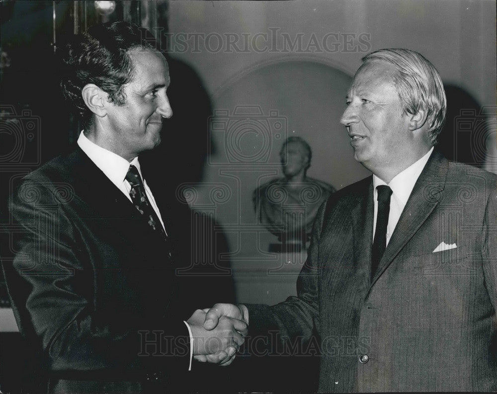 1972 Press Photo Spanish Foreign Minister Gregogio Lopez-Bravo &amp; Mr. Heath-Historic Images