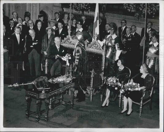 1960 Pres of Peru,Sir Edmund Stockdale & wife ,Senora de Prado - Historic Images