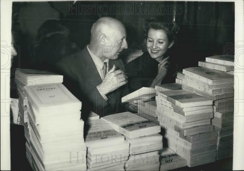 1957 Press Photo Armand Salacrou,playwright &amp; actress Marie Dames - Historic Images