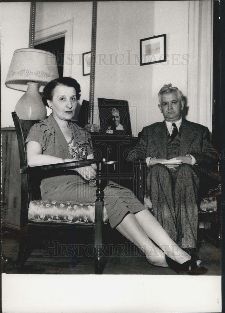 1953 Press Photo French President Candidate Marcel Naegelen With Wife-Historic Images