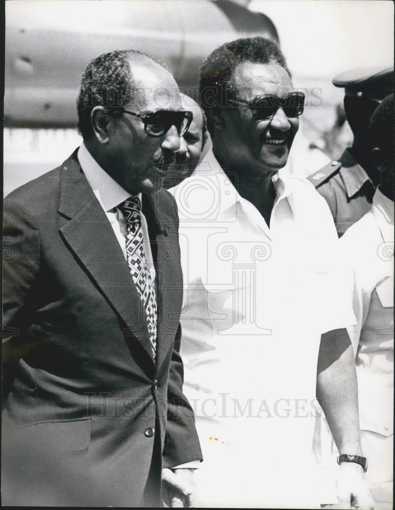 1978, Anwar Sadat of Egypt &amp; Sudan&#39;s General Gaafar Mohamed Niemeiri - Historic Images