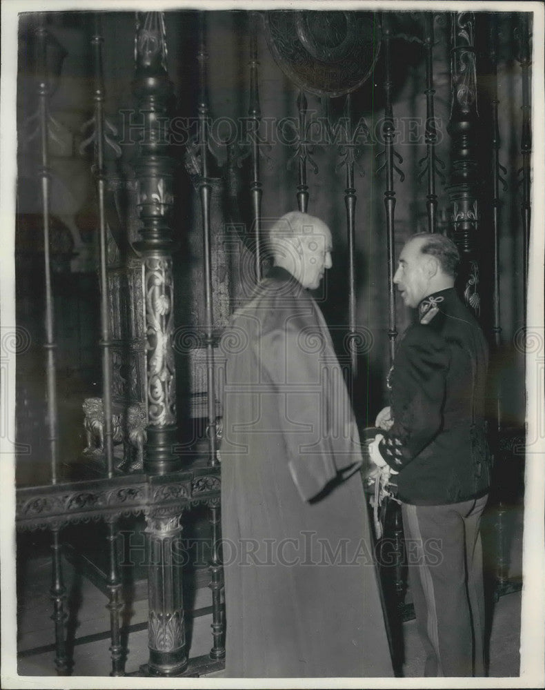 1955  Dean of Westminster  &amp;President Lopes of Portugal - Historic Images