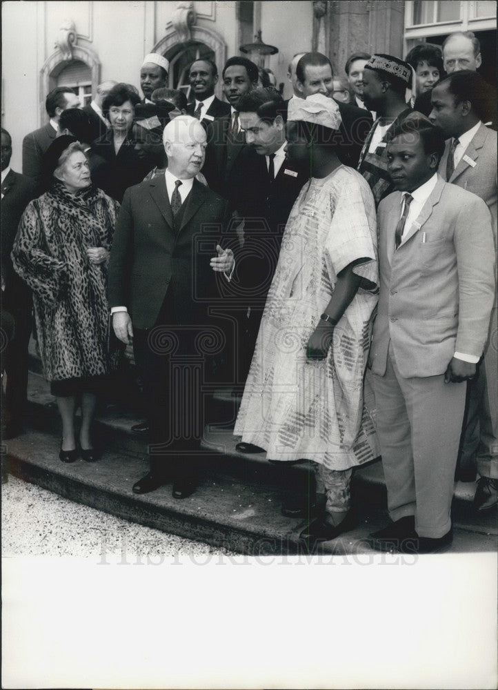 1962 Dr. Heinrich Lubke &Omar Ismail Khatib of Jordan - Historic Images