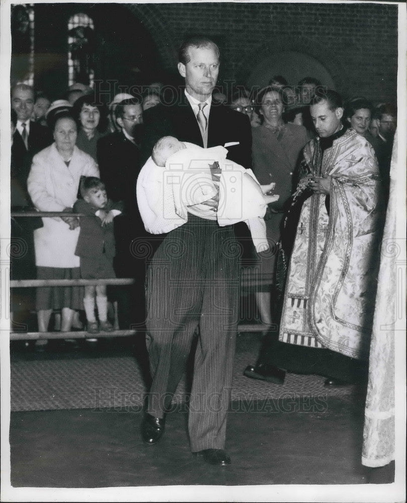 1957 Press Photo Duke Of Edinburgh As Godfather Prince Philip - Historic Images