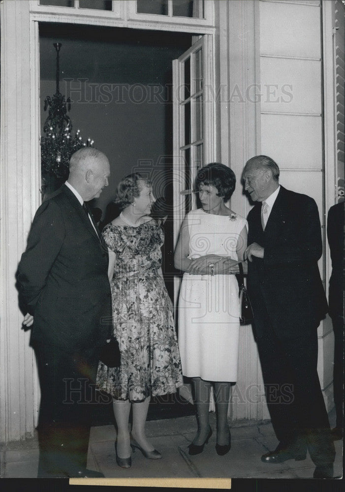 1962 Dwight Eisenhower &amp; wife,Chancellor Dr. Adenauer &amp; daughter - Historic Images