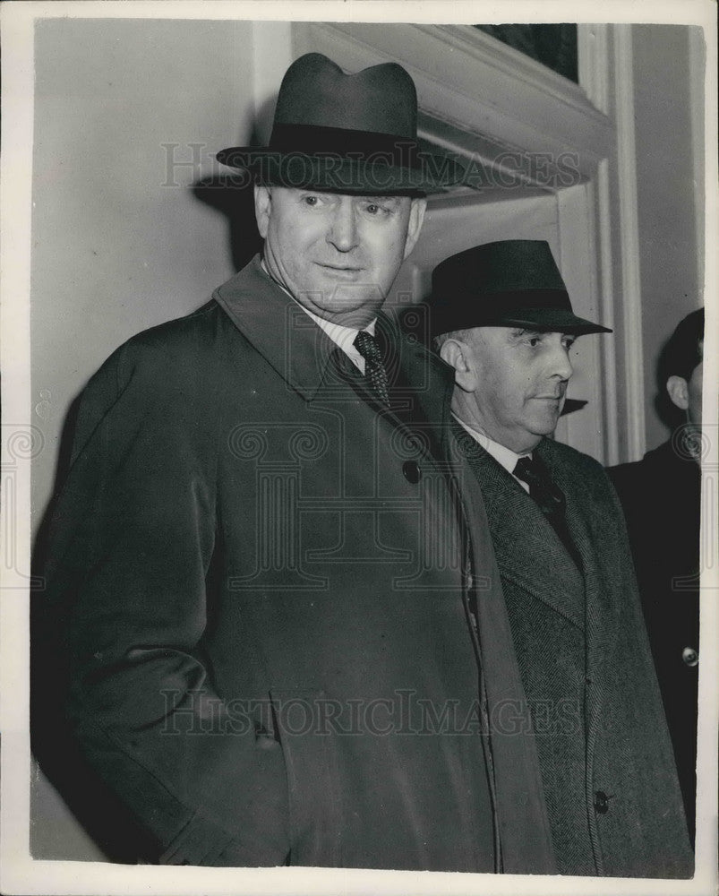 1955 Press Photo Jim Campbell & J.W. Stafford of National Union of Railwaymen - Historic Images