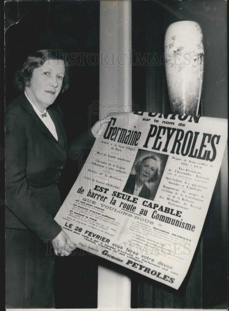 1954 MP Candidate Madame Peyroles - Historic Images