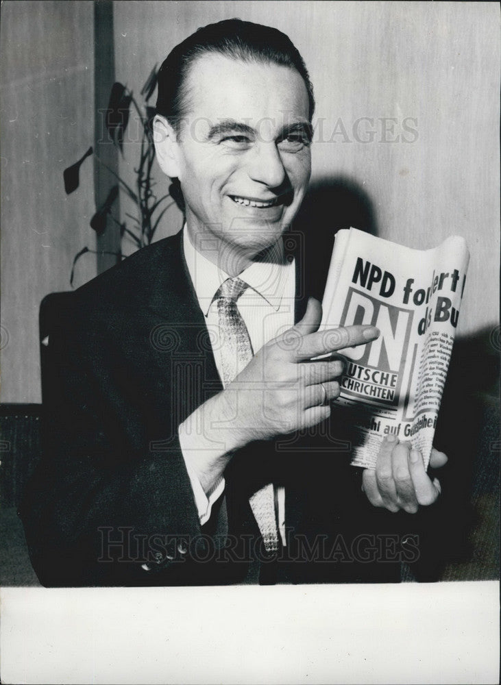 1966 Press Photo Herbert Peter, National Democratic Party - Historic Images