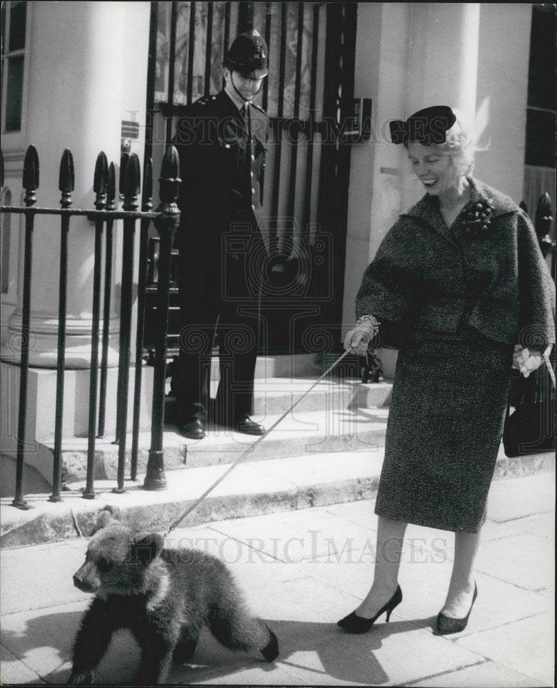 1961 Mrs Robens, Pet Bear - Historic Images