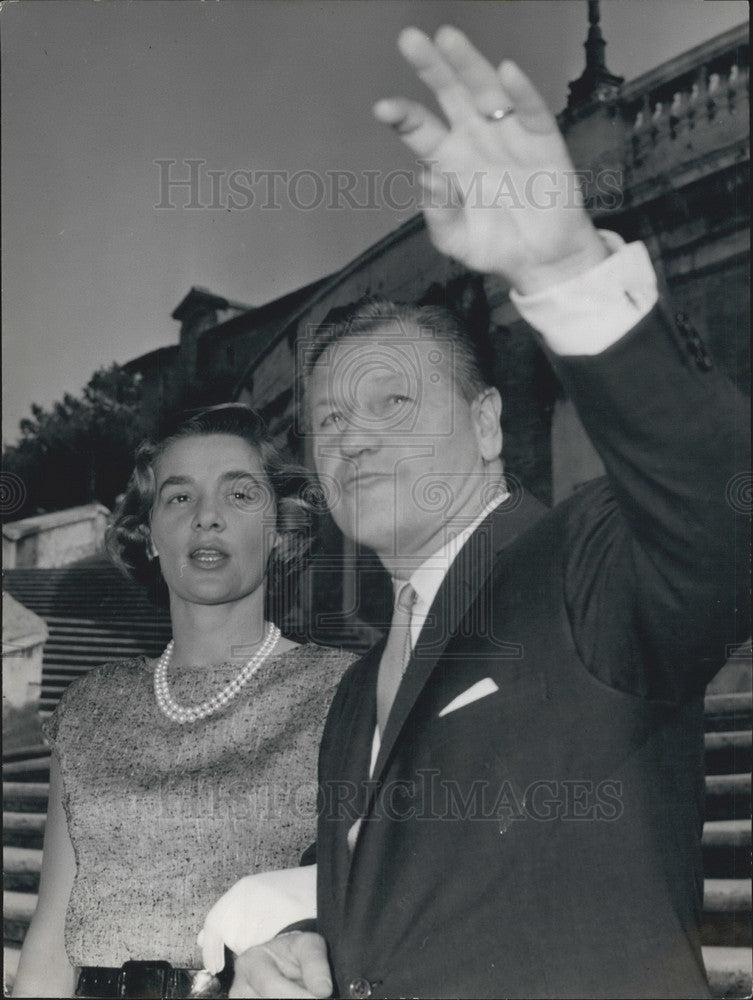 1963, Nelson Rockefeller Governor New York Wife Happy Rome - Historic Images