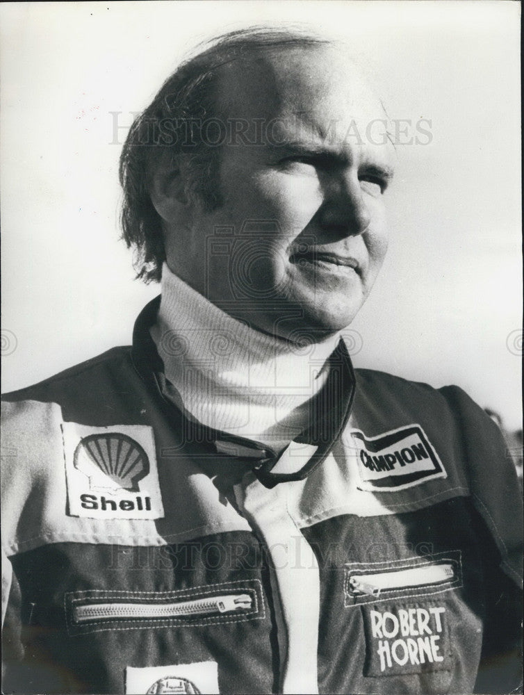 1977 Press Photo Robert Horne Race Car Driver After Breaking British Record-Historic Images