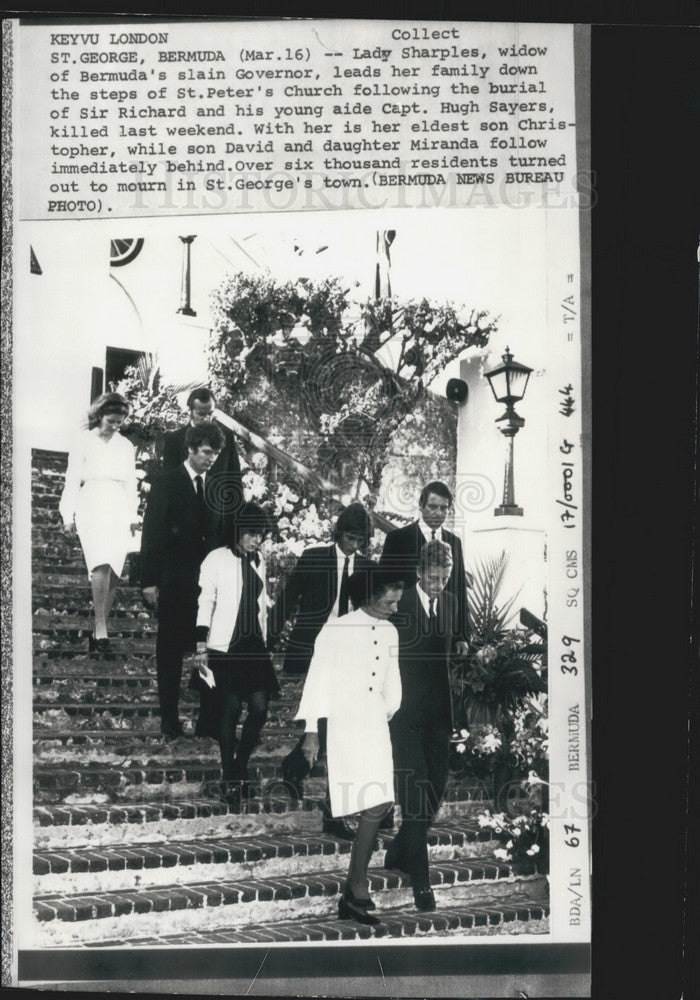 1973, Lady Of Bermuda With Family Sir Richard&#39;s Funeral - KSB11055 - Historic Images