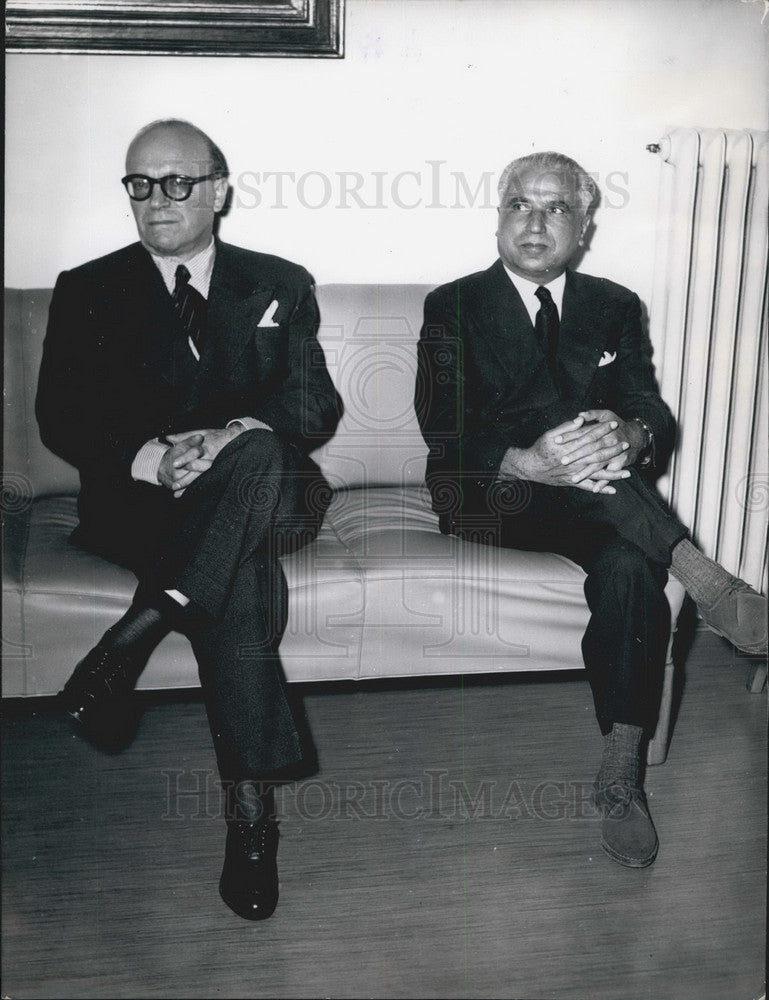 1955 Press Photo Greece Foreign Minister Stephanopoulos & Greg Konstas-Historic Images