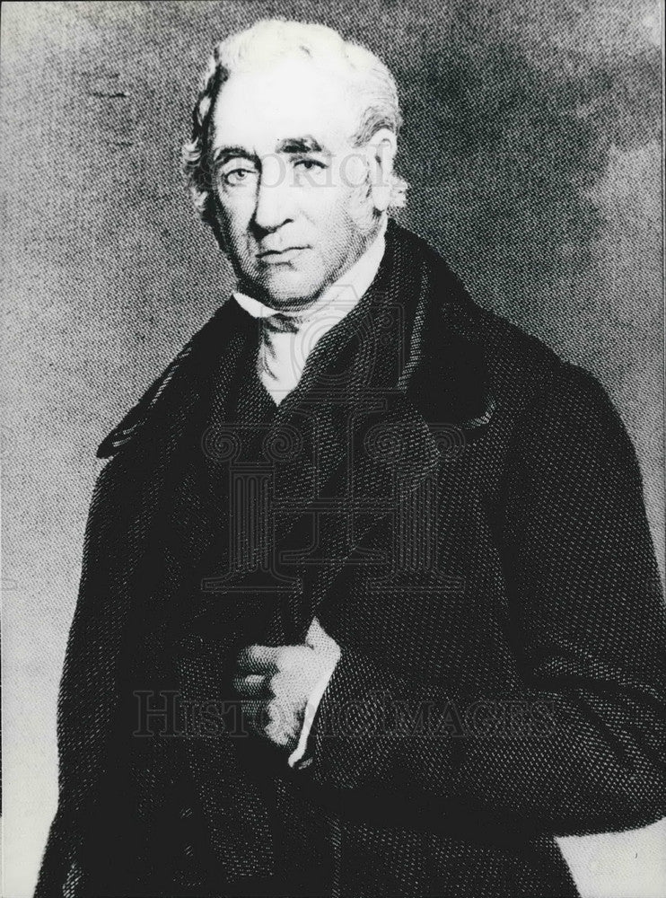 1975 Press Photo George Stephenson (1781-1848), who built the Steam Locomotive - Historic Images