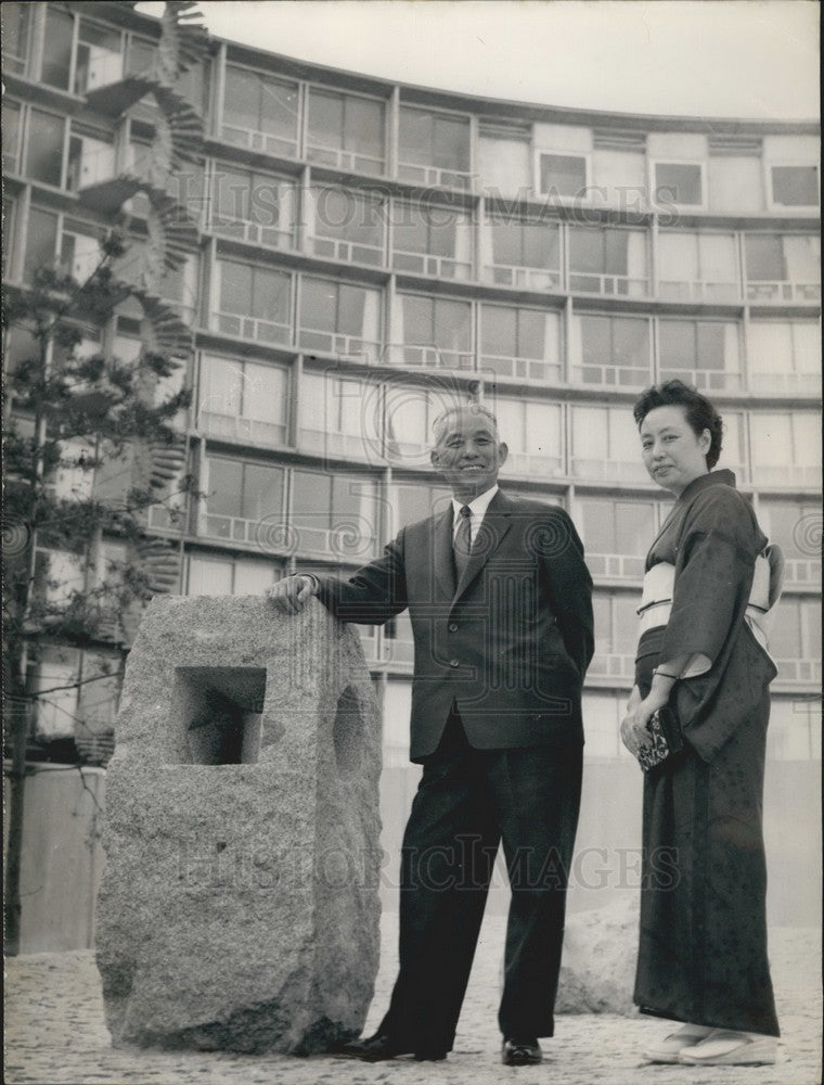 1959 Mayor Of Kyoto , Gizo Takayama and his wife - Historic Images