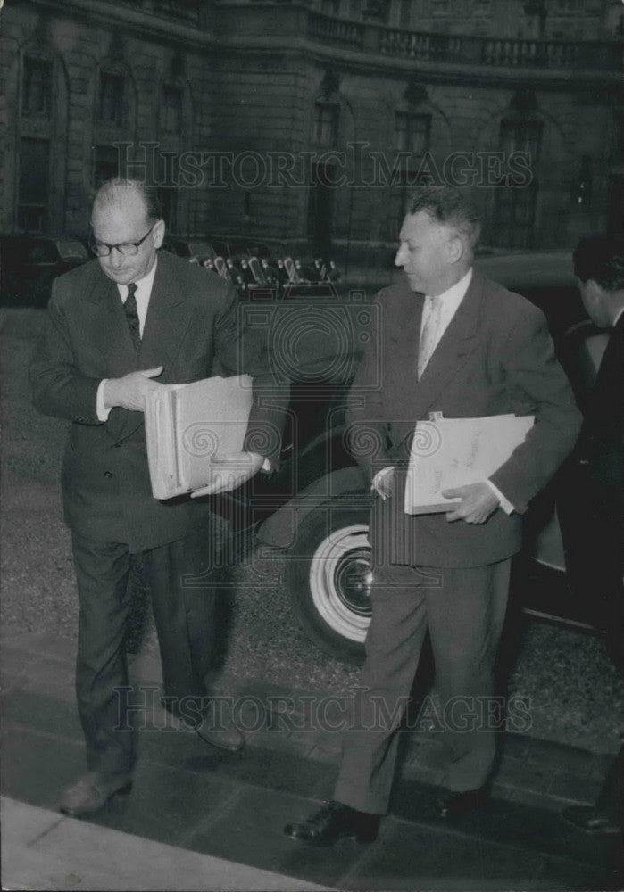 Press Photo Moroccan President Faure Trade Minister Andre Morice Arrival Elysee - Historic Images