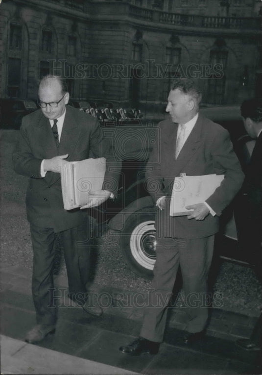 Press Photo Moroccan President Faure Trade Minister Andre Morice Arrival Elysee - Historic Images