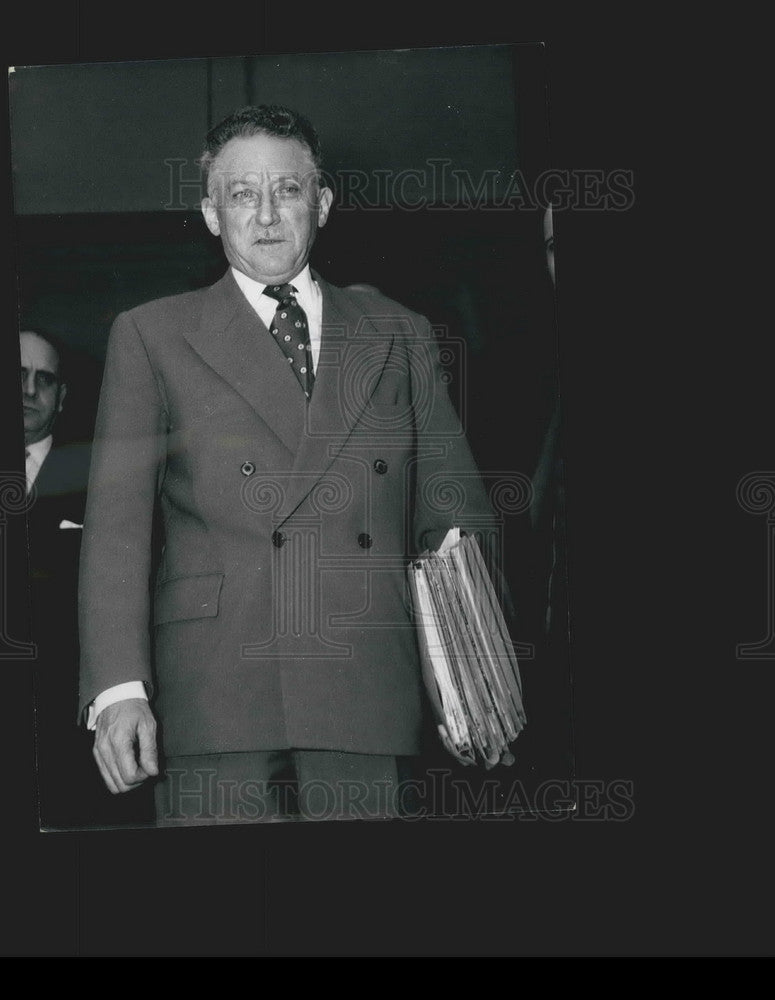 1957 French Defence Minister Andre Morice Leaving Elysee Palace - Historic Images