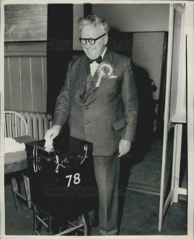 1955 Press Photo Labour Party Deputy Leader Herbert Morrison Casting Vote-Historic Images