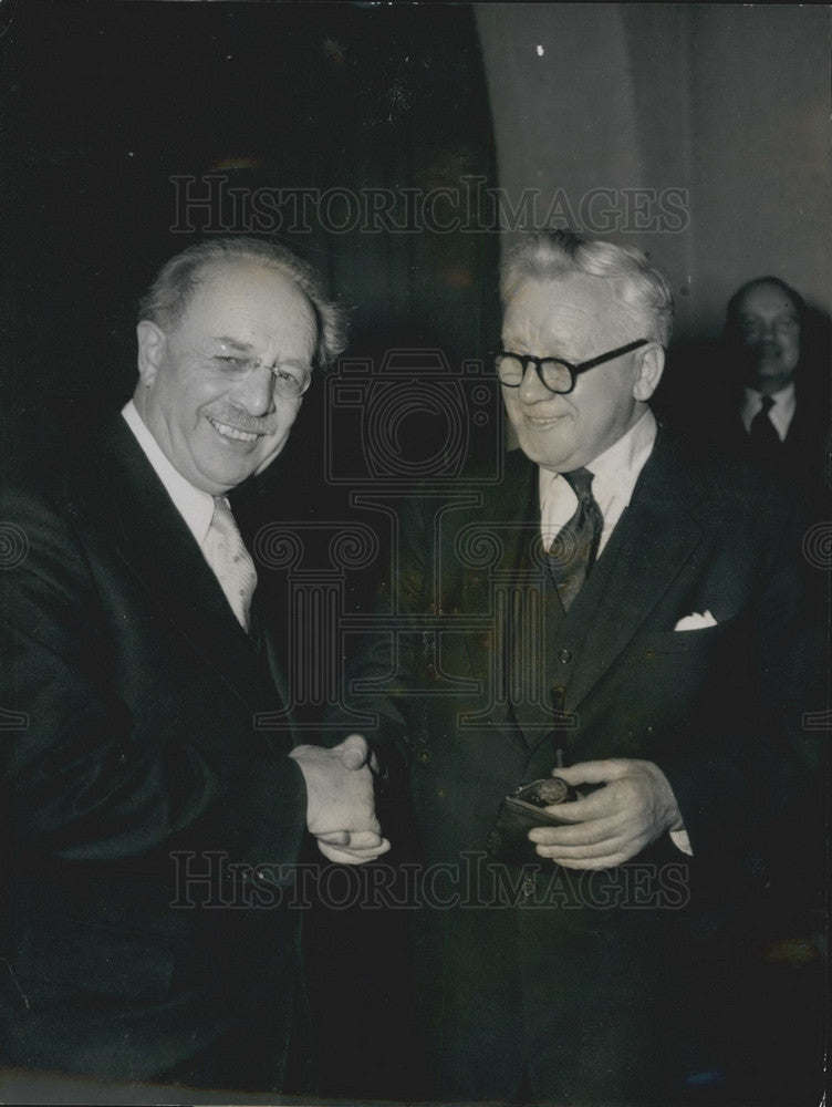 1955 Herbert Morrison &Bavarian Minister   Dr. Wihelm Hogner - Historic Images