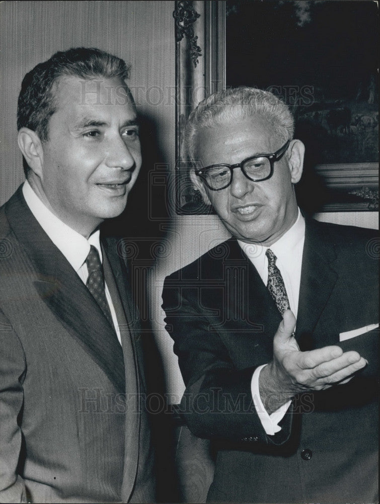 1966 Press Photo Italian Premier Aldo Moro & Arthur Goldberg - KSB12239-Historic Images
