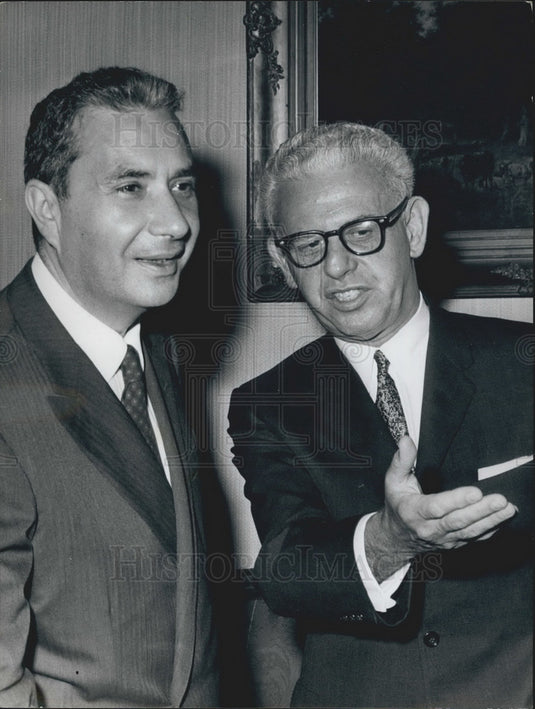 1966 Press Photo Italian Premier Aldo Moro & Arthur Goldberg - KSB12239-Historic Images