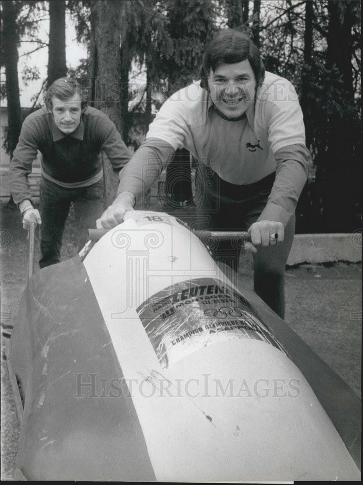 1972 Press Photo Jean Claude Killy Olympic Gold Medalist Tries Out Bobsledding - Historic Images