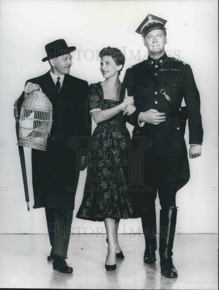 1958 Press Photo Danny Kaye, Nicole Maurey, Curd Juergens - KSB12909 - Historic Images