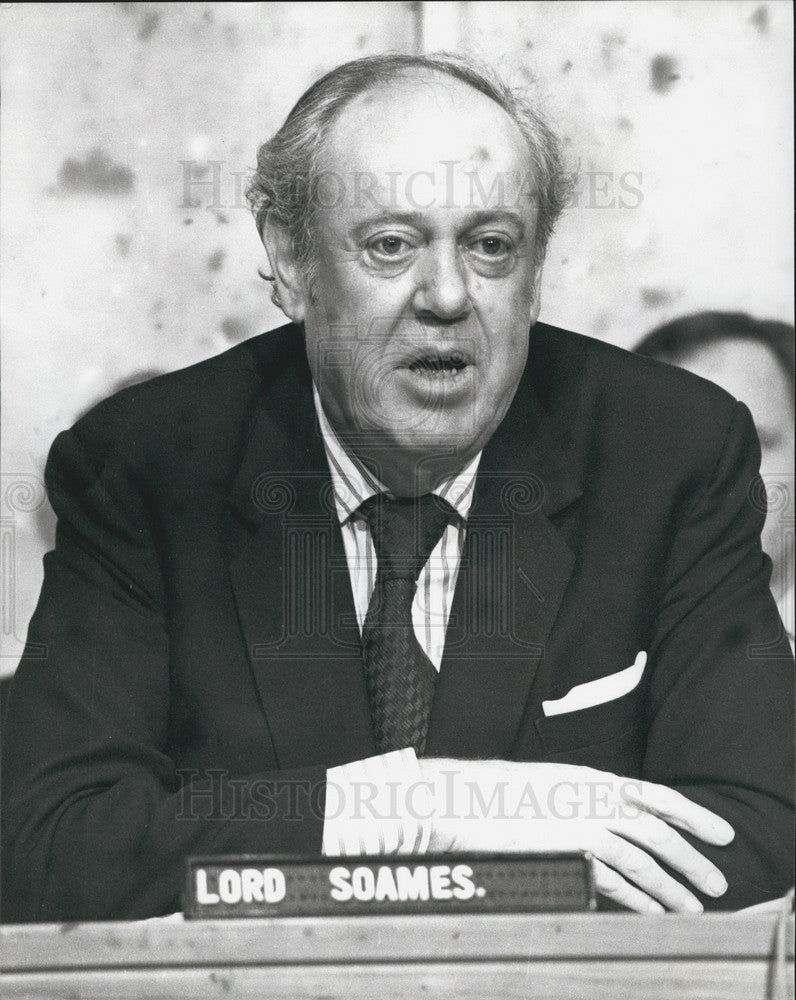1979 Press Photo Lord Soames Press Conference Governor Zimbabwe-Rhodesia London - Historic Images