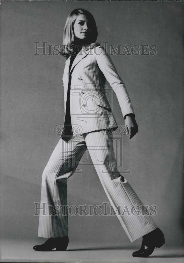 1966, Model Wearing Striped Pantsuit - KSB13113 - Historic Images